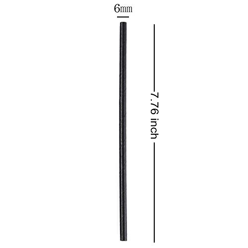 GDMINLO 100 Pack Paper Straws Black Eco-Friendly Drinking Biodegradable for Party Supplies, Bridal/Baby Shower, Birthday, Mixed Drinks, Weddings, Restaurant, Food Service