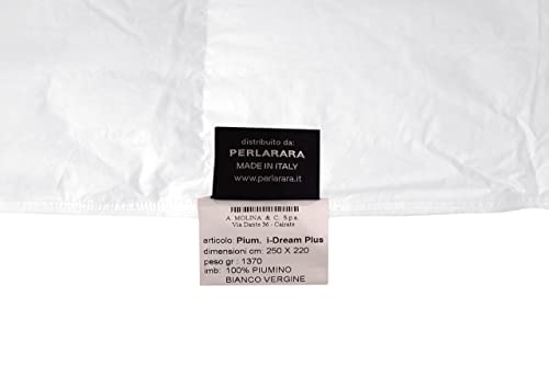 Piumino Matrimoniale 100% Piuma D'Oca Siberiana - 250x220 Cm, 4 Stagioni