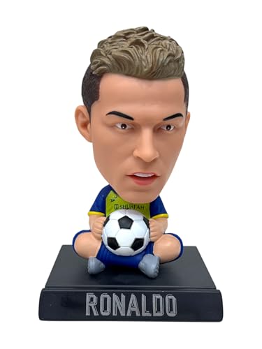 Image of AUGEN Super Hero Ronaldo C Action Figure Limited Edition Bobblehead with Mobile Holder for Car Dashboard, Office Desk & Study Table (Pack of 1)