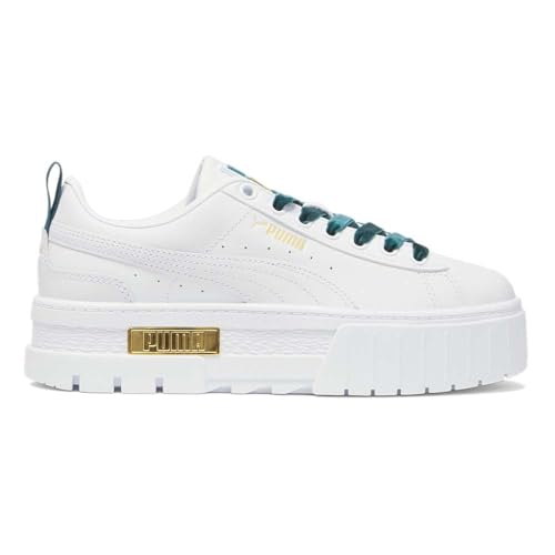 PUMA Womens Mayze Heritage Velvet Platform Sneakers Shoes Casual - White - Size 8.5 M