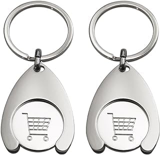 Lot de 2 Porte-clés en Métal pour Chariot de Courses Accessoires de Caddie Pratiques au Design...