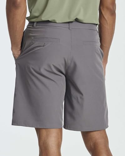Real Essentials 3 Pack: Mens 9" Stretch Golf Shorts with Pockets - Flat Front Casual Work Dress Short for Men4