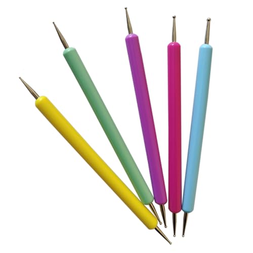 NOLITOY 5 Piezas conjunto de herramientas de manicura bolígrafo kit de uñas en polvo pinceles para uñas pinceles uñas herramienta de puntuación herramientas de arte de uñas el plastico