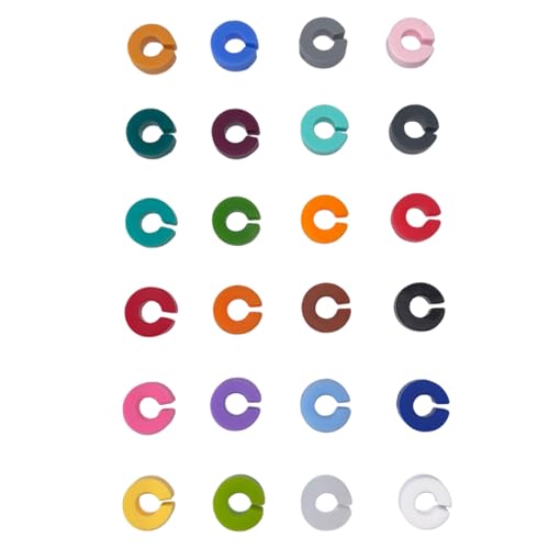 24 Pezzi Segnabicchieri Silicone Colorati Segnabicchieri,Riutilizzabili Segnabicchieri Segna Bicchieri,Marcatura in vetro da vino a forma di C,Marcatori di Bevande,per Bicchiere da Champagne, Bicchier