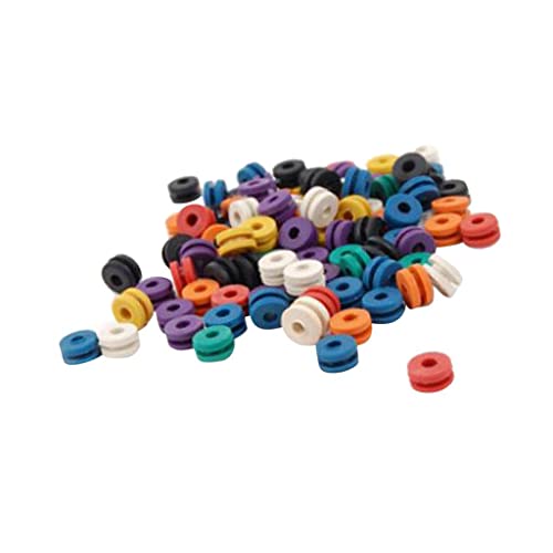 Tiuimk 100 ojales para máquina de tatuaje, colores surtidos, goma, diámetro del agujero de 3 mm