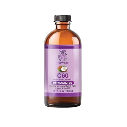 C60 Power MCT 4 oz Organic Coconut Oil, 99.99% Pure Carbon Fullerenes