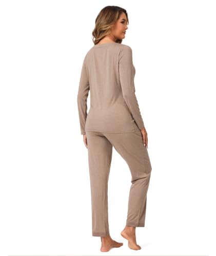 Image of GYS Women's Bamboo Viscose Long Sleeve Pajamas Set