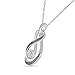 DGOLD Sterling Silver Black and White Round Diamond Fashion Pendant (0.03 cttw)