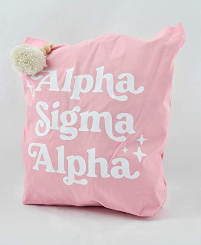 Sorority Shop Alpha Sigma Alpha Retro Pom Pom Tote Bag2