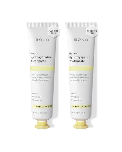 Image of Boka Fluoride Free Toothpaste, Nano Hydroxyapatite Toothpaste, Appropriate for Sensitive Teeth - for Adult Oral Care - Lemon Lavender Flavor, 1.3 Fl Oz 2Pk