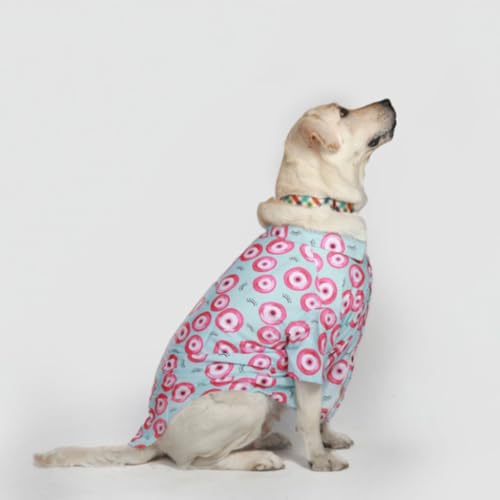 Image of Ezra Polyester Blend Dog Shirt - Pink Lucky, 2X-Large | Lightweight & Breathable Outfit for Dogs | Stylish & Comfortable Pet Clothing and Outings