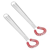 LIFKOME 2 Stück Edelstahl Handbesen mit Silikonkopf Kratzfest Manuell Federnder Schneebesen für...