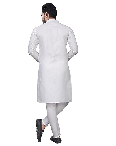 Image of Men's Textured Lining Ethnic Kurta Pajama Set Combo