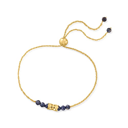 Ross-Simons 3.50 ct. t.w. Sapphire Bead Bolo Bracelet in 14kt Yellow Gold3