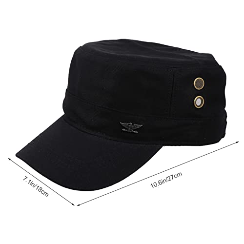 1Pc Outdoor Cap Flat Top Baseball Hat for Men Breathable and Comfortable Design for Camping Travel and Daily Wear Versatile Modern Sun Shade Accessory Black2