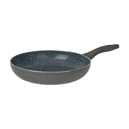 Crealys 529576 Poêle Aluminium AUTAN Ø 24 cm H 5 cm - Revêtement Antiadhésif Sain en Céramique effet pierre - Coloris Gris - Manche thermorésistant silicone - Tous feux dont induction
