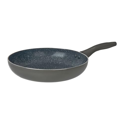 Crealys 529576 Poêle Aluminium AUTAN Ø 24 cm H 5 cm - Revêtement Antiadhésif Sain en Céramique effet pierre - Coloris Gris - Manche thermorésistant...