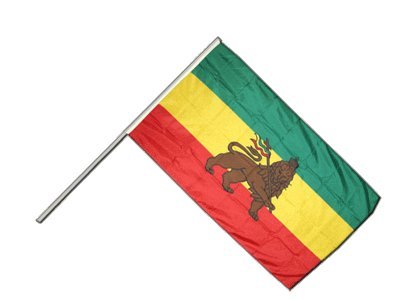 Drapeau ancien Ethiopie 60x90cm pret a installer avec hampe intégrée