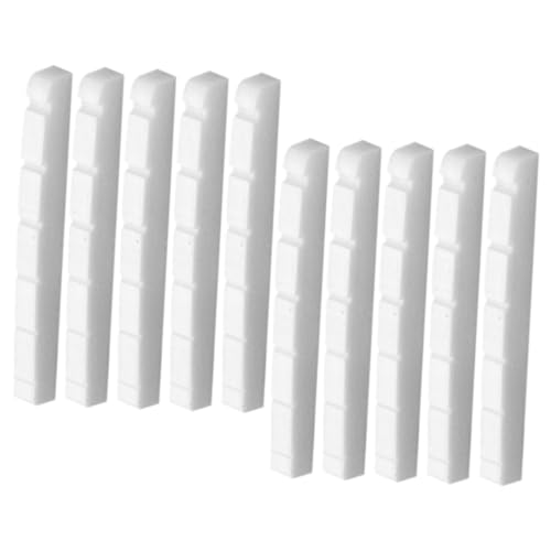 HEMOTON Diy Guitar Accessory 10pc Bone Nut Blanks for Acoustic Guitar Replacement Nut for 6-string Stable Tone