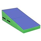 Gymnastics Mat 48"x24"x14" Folding Gymnastics Wedge Incline Cheese Tumbling Mat Non-slip PVC Surface