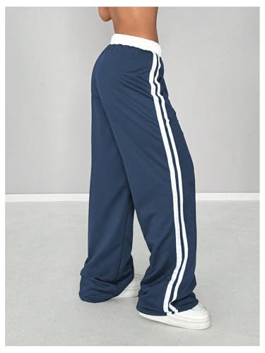 SOLY HUX Women's Drawstring Waist Sports Sweatpants Retro Wide Leg Baggy Pants Streetwear3