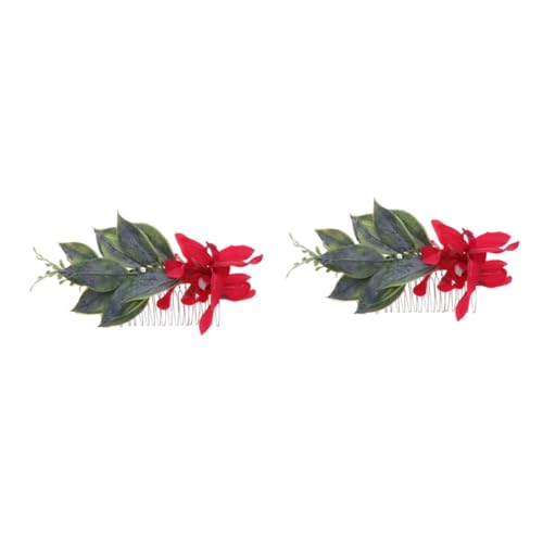 FRCOLOR 2 Pçs Headpiece Nupcial Flor Cocar Menina Cocar Pente De Cabelo Noiva Pentágono