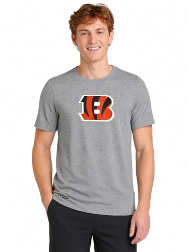 Outerstuff NFL Men's Primary Stadium Logo Short Sleeve T-Shirt, Cincinnati Bengals Grey, X-Large