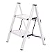 LZLYER Tabouret de Sécurité Pliante - Chaise Pliante Chaise À 2 Étapes Chaise À L'Échelle, Chaise Multifonctionnelle, Bibliothèque de Plié/Cuisine/Étapes de Bureau,Blanche
