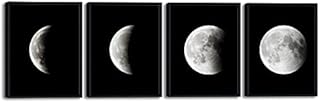Wieco Art Framed Art Modern Giclee Canvas Prints Artwork Abstract Space Black and White Pictures to Photo Paintings on Canvas Wall Art for Home Office Decorations Wall Decor