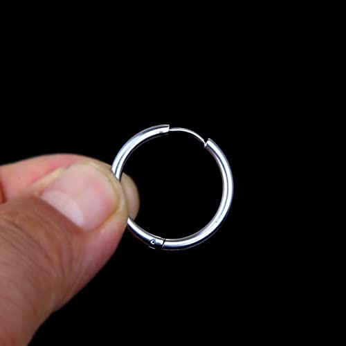 Joyería piercing de acero inoxidable: pendientes de aro redondos masculinos 2