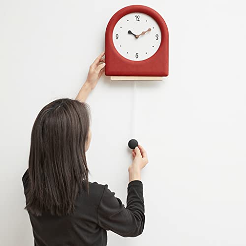 Horloge murale à pendule rouge quartz pour la décoration du salon - 8