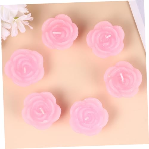 Ciieeo 15 Stück Schwimmkerzen Rosenform Paraffin Kerzen Romantische Blumenkerzen Für Party Hochzeit Dekoration 1.57X1.57X2.36In