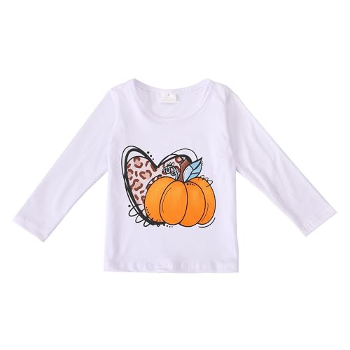 Thanksgiving Toddler Girls T-Shirts Turkey Long Sleeve Shirts Kids T Shirts Cotton Tshirts Girls Summer Tops T-Shirts 2-8Y