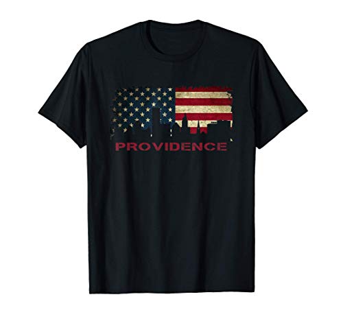 Oregon Providence City Skyline Art Bandera De Estados Unidos Camiseta