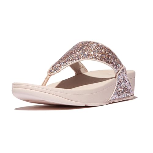 FitFlop Women's Lulu Multi-Tonal Glitter Toe-Post Sandals Wedge2
