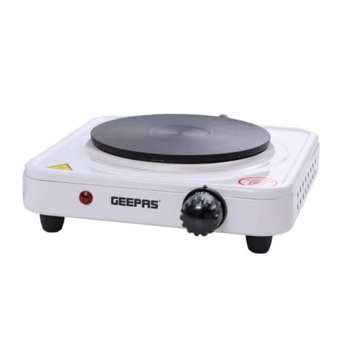 GEEPAS 1000W Single Hot Plate for Precise Table Top Cooking | Cast Iron