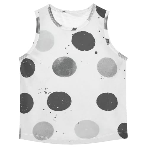 susiyo Gray Polka Dot Boys Sleeveless Tank Top Girls Athletic T Shirt