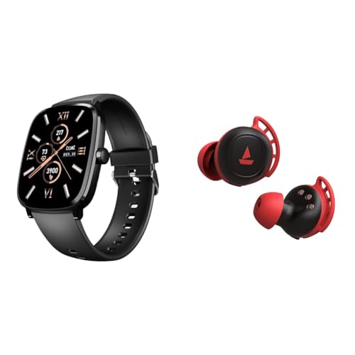 Image of boAt Xtend Smart Watch with Alexa Built-in, 1.69 inch HD Display, Multiple Watch Faces, Stress Monitor,