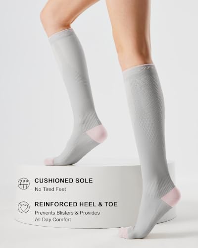 Image of FITRELL 3 Pairs Compression Socks for Women and Men 20-30mmHg-Circulation Support Socks
