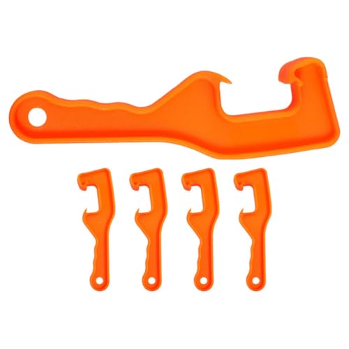 Genérico Paquete de 5 Abridores Manuales para Recipientes y Baldes de Plástico Naranja, Diseño Multifuncional y Fácil para Sitios de Construcción y Cocina