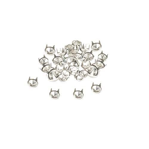 Trimming Shop 100 Pieces Diamond Cut Nail Head Studs Hand Pressed Rivets Suitable For Leather Crafting Decorating Clothes Jackets Belts Silver #TOP3