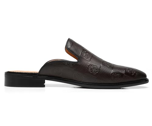 Mens Backless Loafers Genuine Leather Mules Shoes2