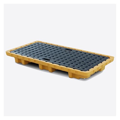 Plateformes anti-déversement empilables en polyéthylène avec caillebotis plat - Palette de confinement robuste pour fûts d'huile, idéale pour les applications industrielles, le stockage de p