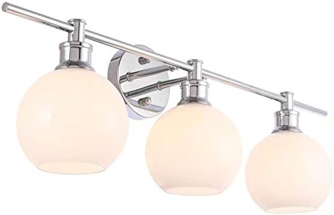Living District Collier 3 Light Chrome and Frosted White Glass Wall Sconce
