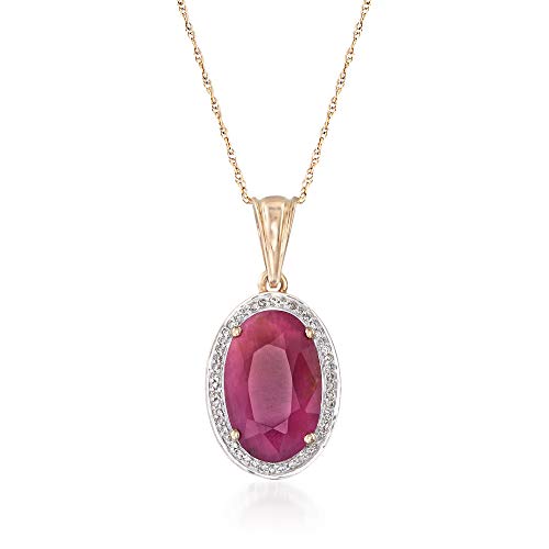 Ross-Simons 6.30 Carat Ruby and .14 ct. t.w. Diamond Pendant
