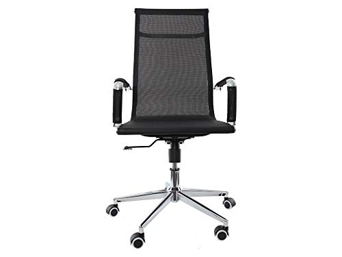 Cadeira De Escritório Presidente Charles Eames Eiffel Mesh Preta