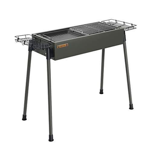 Barbecue Charcoal grill courtyard grill tools camping party grill 5 or more people BBQ accessories Smokeless (Color : Green, Size : 66 * 36 * 69cm)