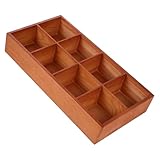 CLISPEED Bandeja Organizadora de Madera con Divisor Multi-compartimentos Caja de Almacenamiento Enrejada para Secos y Snacks Diseño Resistente y Elegante para Hogar