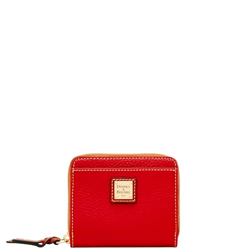 Dooney & Bourke Wallet, Pebble Grain Small Zip Around Wallet - Red