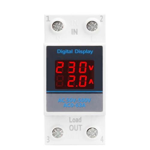 35mm Single Phase Ammeter Voltage Meter Measuring AC 50-500V Voltmeter Gauge Current Indicator Volt Amp Monitor 1Pcs(External CT 100A)